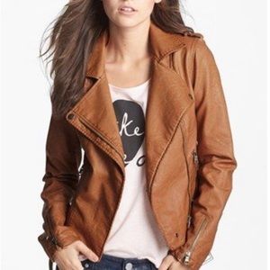Thread & Supply Camel Faux Leather Coat
